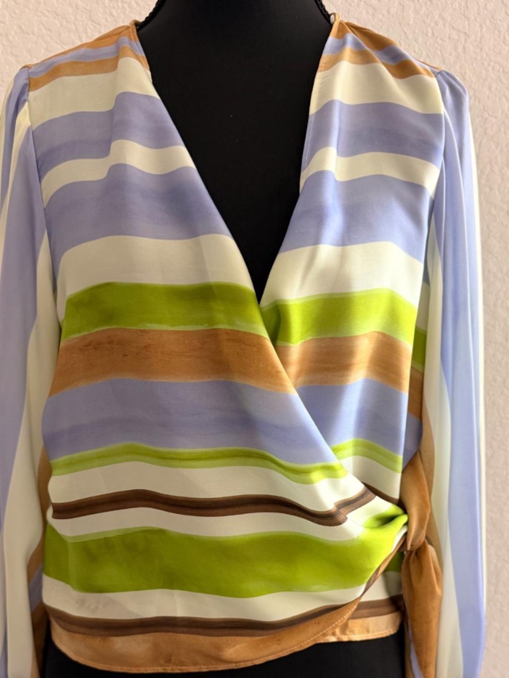 Zara Multicolor Striped Wrap Blouse